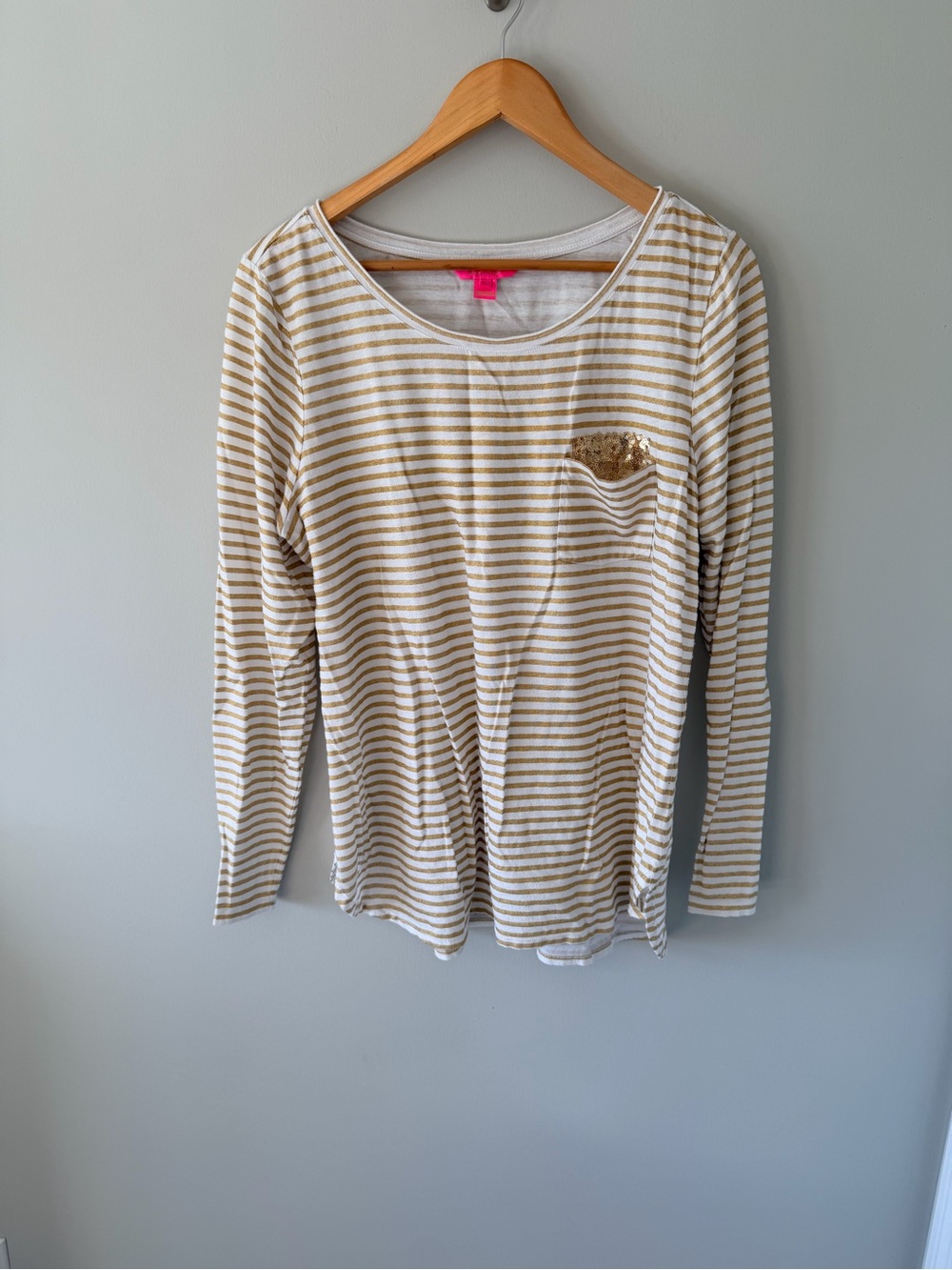 Lilly Pulitzer Striped Long-Sleeve Top with Sequin Pocket